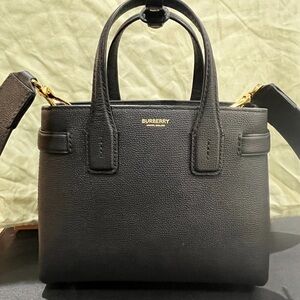 Burberry Black Textured Leather Tote